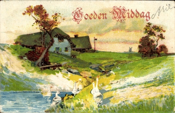 Litho Dorfpartie, Gänse