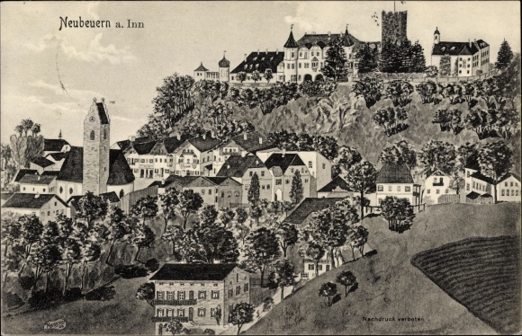 Artist PC Neubeuern in the district of Rosenheim, Upper Bavaria, village, castle