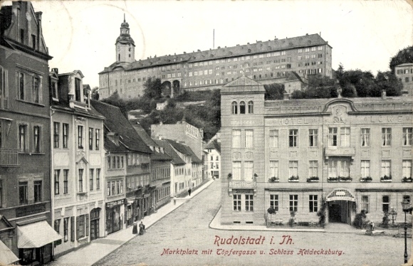 Ak Rudolstadt in Thüringen, Marktplatz, Schloss Heidecksburg, Copfergasse