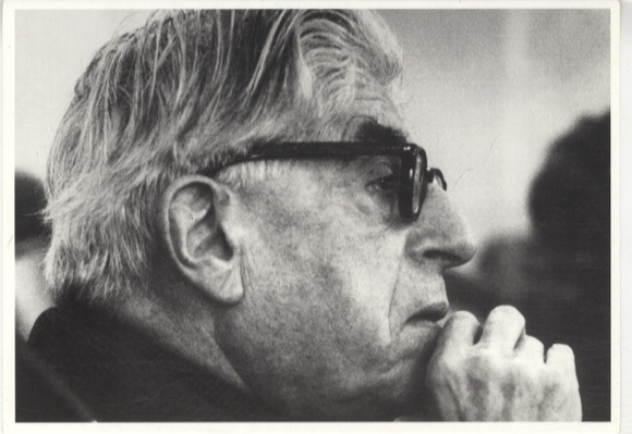 AK photo PC photographer Stefan Moses signed Moses portrait of Ernst Bloch, Saulgau 1963
