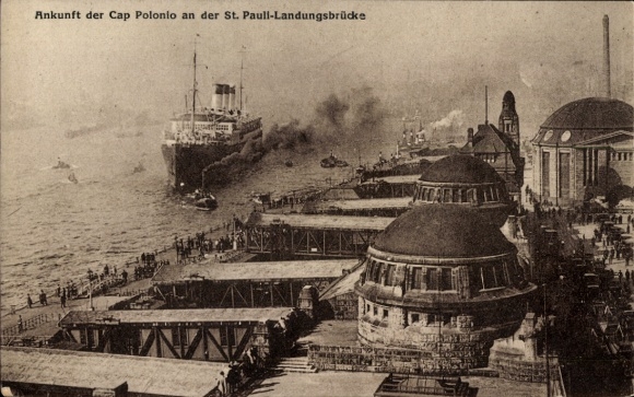 Ak Hamburg Mitte St Pauli, Landungsbrücke, Schiff Cap Polonio