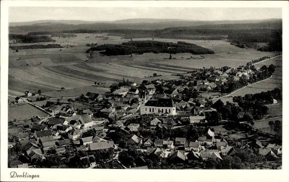 Postcard Denklingen in Swabia Upper Bavaria, aerial photograph