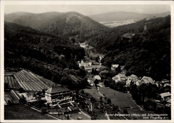 Postcard Bad Bergzabern on the Palatinate Wine Route, aerial view of Kurtal Bergabern, recreation home, country