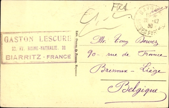 Postcard Bayonne Pyrenees Atlantiques, Gare du Midi