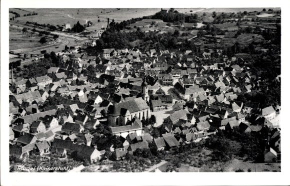 Postcard Riegel am Kaiserstuhl, general view, aerial photograph