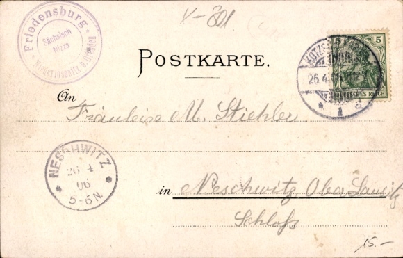 Kunstenaar litho Linke, P., Radebeul Saksen, Berggaststätte Friedensburg