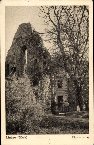 Postcard Lindow in der Mark, monastery ruins