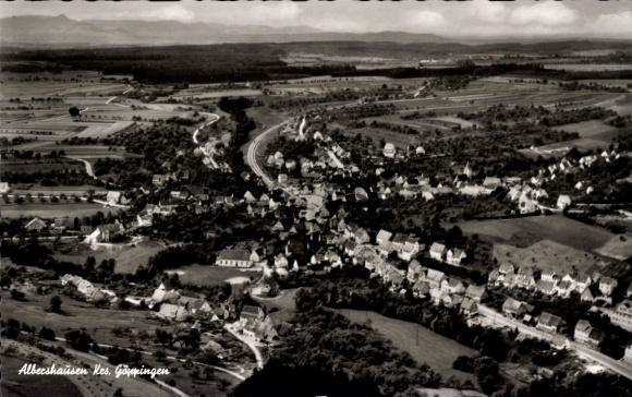 Postcard Göppingen in Württemberg, aerial view of rural surroundings,