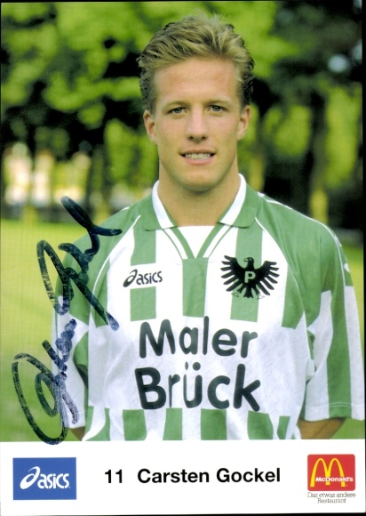 Autogrammkarte Fußballer Carsten Gockel, Preußen Münster, Autogramm