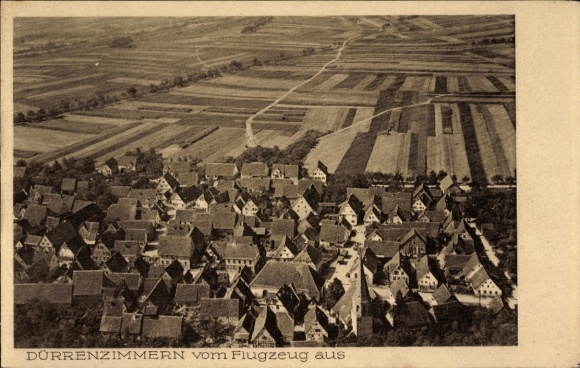 Postcard Dürrenzimmern Brackenheim an der Zaber Württemberg, aerial photo from the aircraft