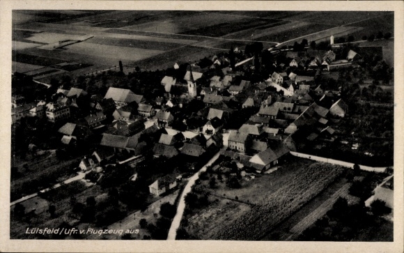Postcard Lülsfeld in Lower Franconia, aerial photograph