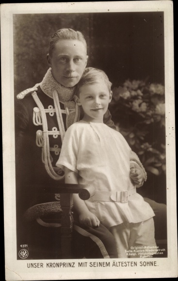 Ak Kronprinz Wilhelm von Preußen mit Prinz Wilhelm