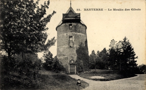 Ak Nanterre Hauts de Seine, historische Windmühle