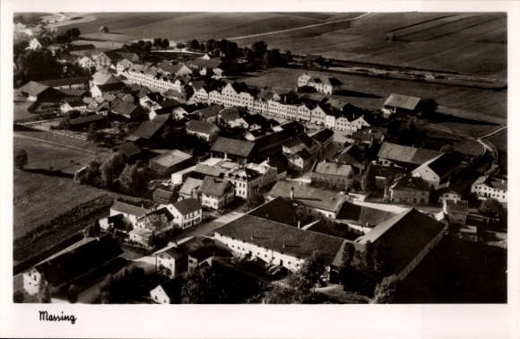 Postcard Massing in Lower Bavaria, aerial photograph