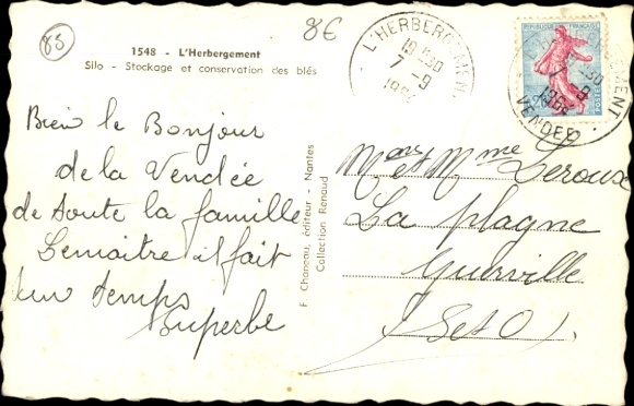 Postcard L'Herbergement Vendee, Silo, Stockage and Conservation des Bles