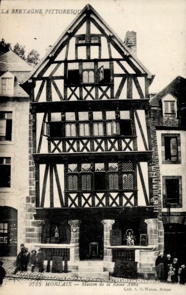KP Morlaix Finistère, zabytkowy dom z muru pruskiego, Maison de la Reine Anne, Bretania