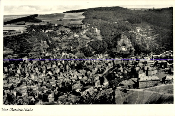 Postcard Idar Oberstein on the Nahe, aerial photograph