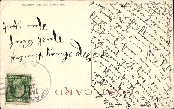Postcard Steamer City of Detroit, saloon, interior view
