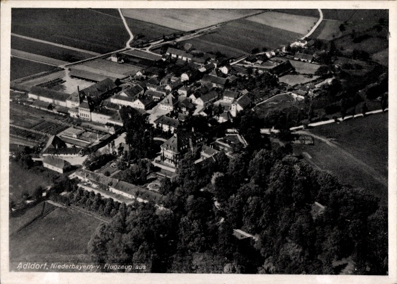 Postcard Adldorf Eichendorf in Lower Bavaria, aerial photograph