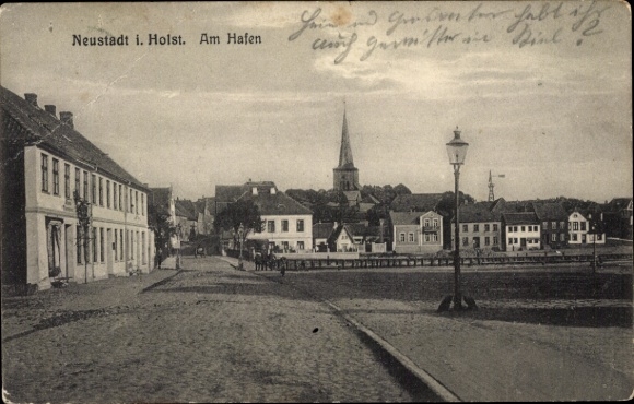 PC Neustadt in Holstein, harbor view, church, historic buildings...
