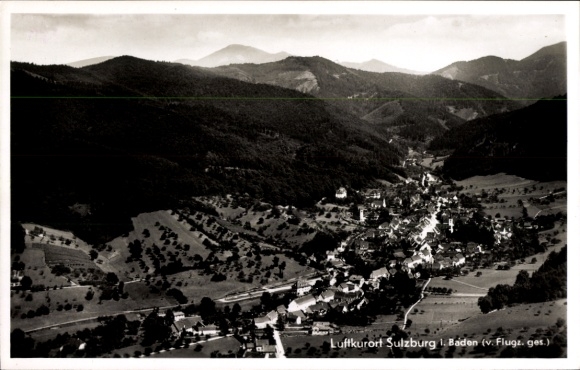 Postcard Sulzburg in Markgräflerland Baden Schwarzwald, aerial photograph