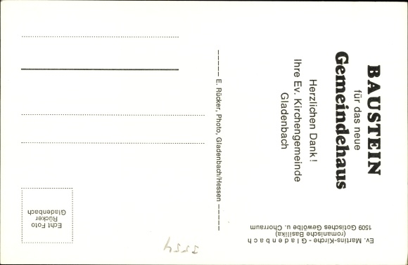 Postcard Gladenbach Hesse, Ev. Martin&#39;s Church, Gothic vault and choir room