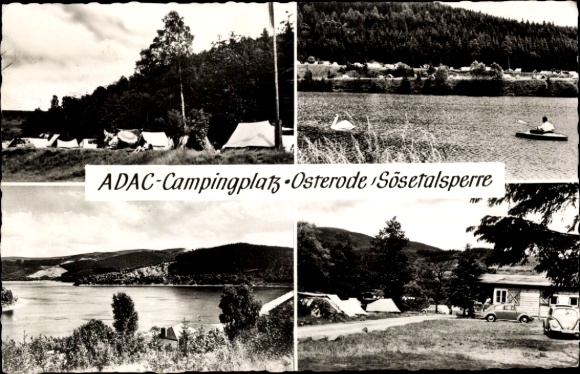 KP Osterode am Harz, kemping ADAC, Sösetalsperre, obóz namiotowy, przyroda, woda