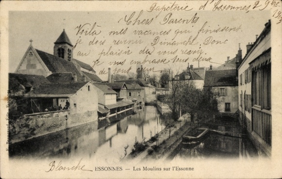 Ak Corbeil Essonnes Essonne, Mühlen, Fluss