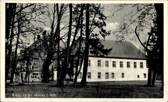 Postcard Mönau Boxberg in Upper Lusatia, RAD camp