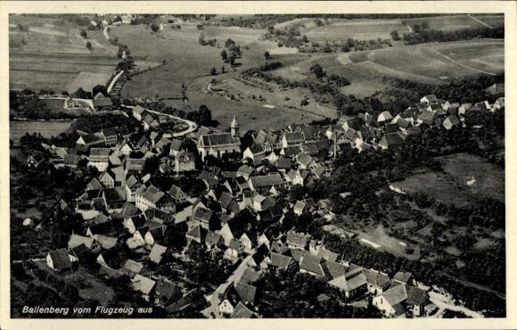 Postcard Ballenberg Ravenstein Baden Württemberg, aerial photograph