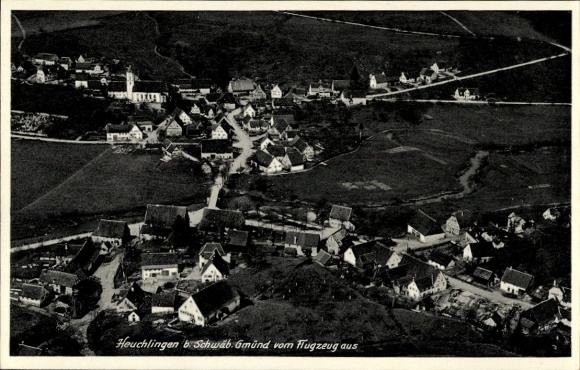 Postcard Schwäbisch Gmünd in Württemberg, aerial photograph of Heuchlingen, Schwäbisch Gmünd