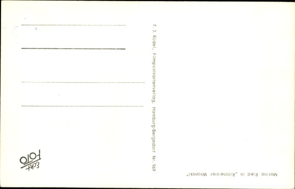 Postcard actress Marina Ried, Rittmeister Wronski, typewriter, portrait