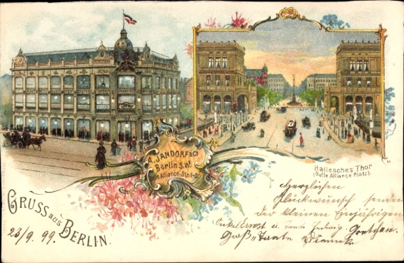 Litho Berlin Kreuzberg, Hallesches Tor, Belle Alliance Platz