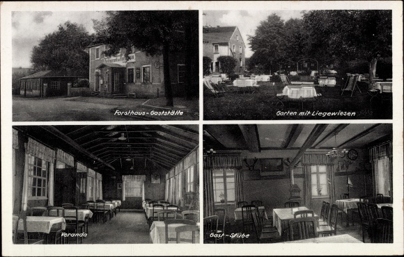 Postcard Großerkmannsdorf Radeberg Sachsen, restaurant to the forester&#39;s house, sunbathing areas, porch