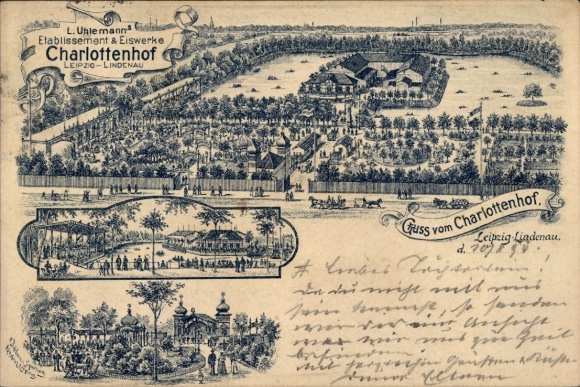 Vorläufer Litho Lindenau Leipzig in Sachsen, Etablissement und Eiswerke Charlottenhof