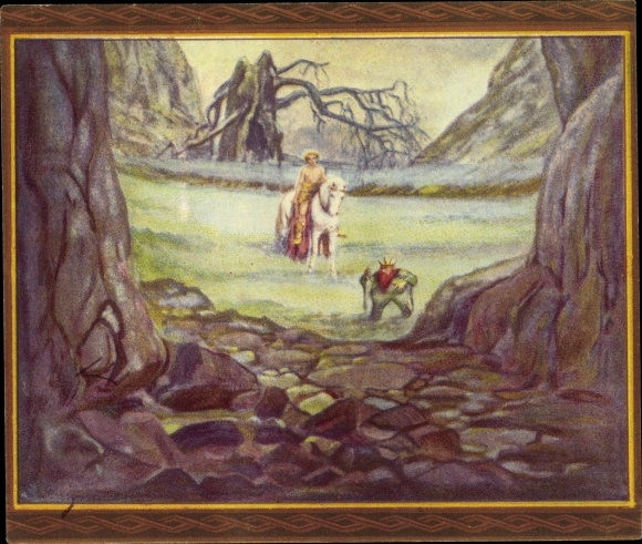 Collection picture The Nibelungen song, I. Frieze, Siegfried, Alberich leads Siegfried to the after-school care center