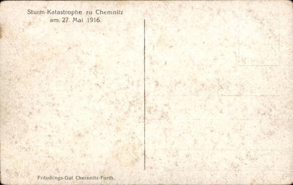 PC Chemnitz in Saxony, storm catastrophe 1916, destroyed roofs