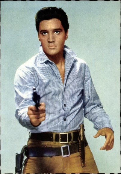 Postcard Singer and Actor Elvis Presley, Portrait, Flaming Star