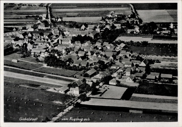 Postcard Giebelstadt in Lower Franconia, aerial photograph