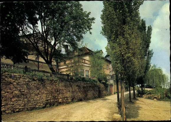 Ak Wehrheim im Hochtaunuskreis, Hotel Restaurant Lochmühle, uitzicht op straat