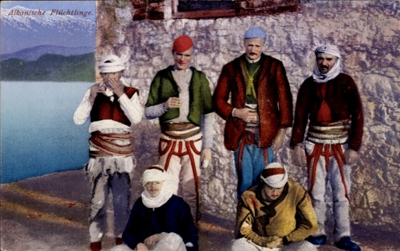 Postcard Albania, Albanian Refugees