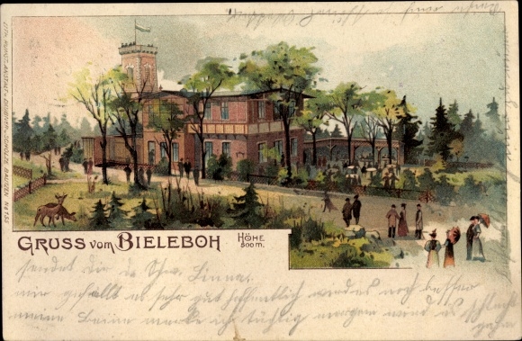 Litho Beiersdorf in Oberlausitz, Bieleboh, herberg