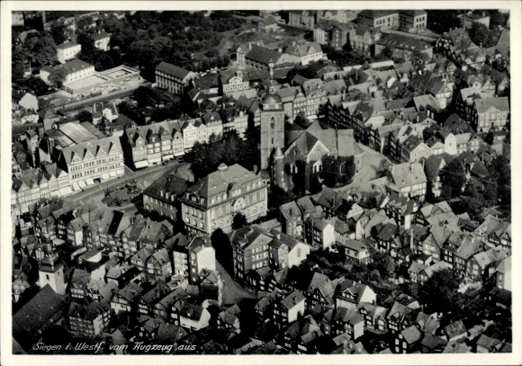 Ak Siegen in Westfalen, Luftaufnahme von   Architektur, Stadtansicht