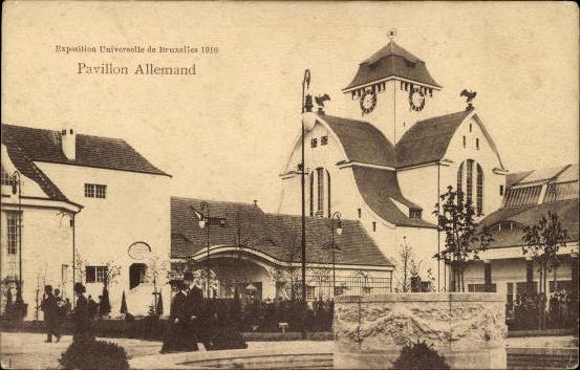 Set von 83 Ansichtskarten, Brüssel Weltausstellung 1910