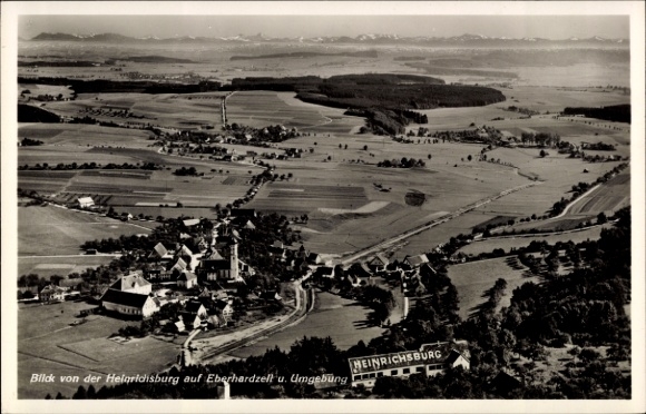 Ak Heinrichsburg Eberhardzell in Oberschwaben Württemberg, Fliegeraufnahme