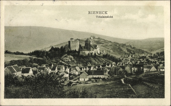 Postcard Rieneck in the Spessart Lower Franconia, total view