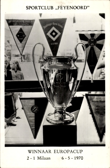 Postcard Sportclub Feyenoord, Winnaar European Cup 1970, Milaan