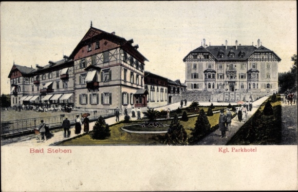 Postcard Bad Steben in Upper Franconia, Royal Park Hotel