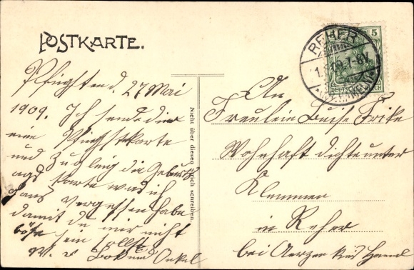 Postcard Reher Aerzen district of Hameln, general view, church, inn Fr. Wesemann