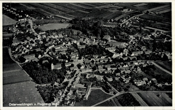 Postcard Osterweddingen Sülzetal Börde, aerial photograph